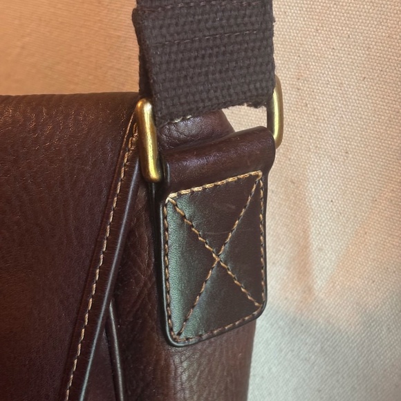 Vintage Cole Haan Messenger Bag, Dark Brown Leather - Picture 3 of 10
